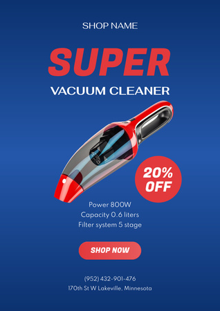 Offer of Super Vacuum Cleaner for Car Poster Design Template