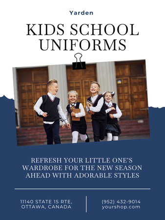 Offer of School Uniforms for Kids Poster 36x48in Design Template