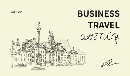 Modèle de visuel Business Travel Agency Services Offer - Business card
