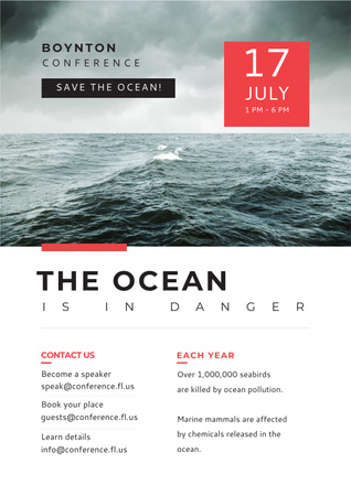 Boynton conference the ocean is in danger Poster Design Template