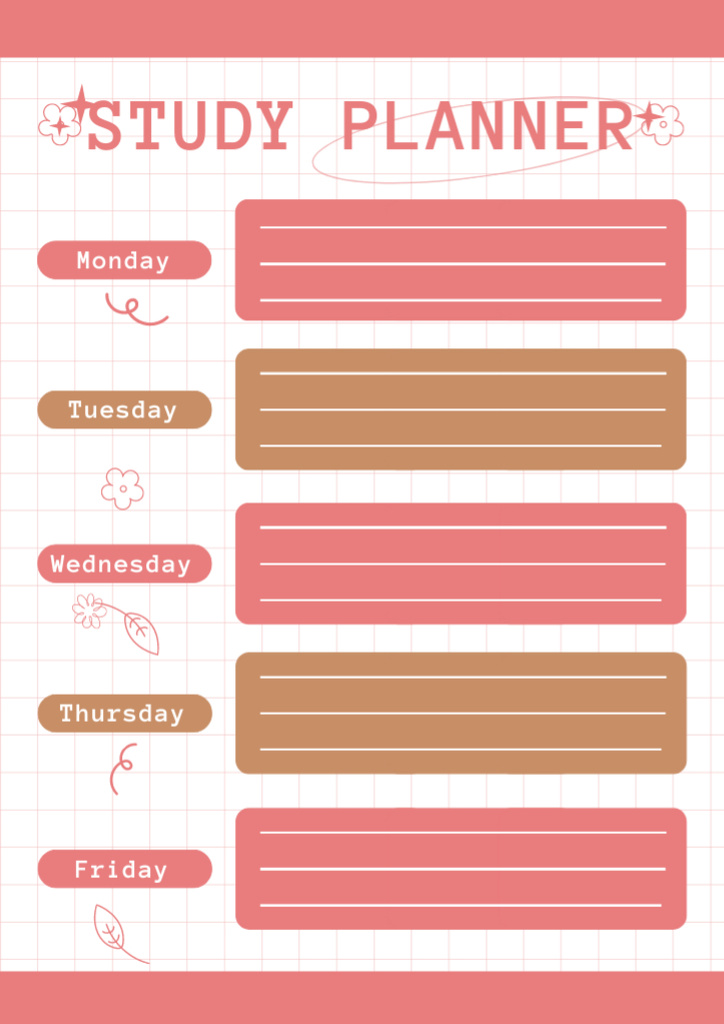 Designvorlage Study Plan Offer on Pink für Schedule Planner
