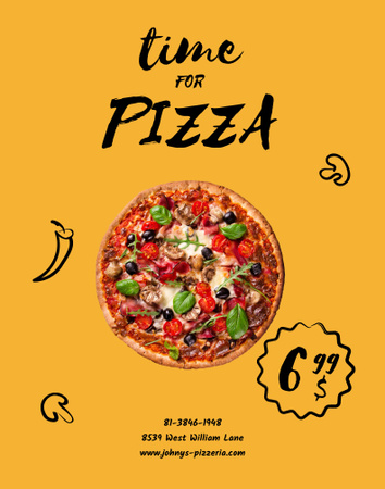 Ontwerpsjabloon van Poster 22x28in van Slice of Pizza for restaurant offer