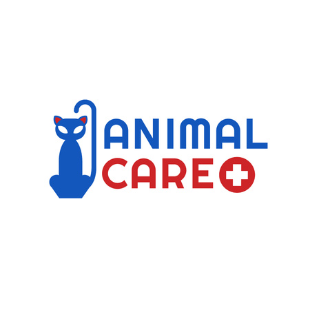 Veterinární klinika péče o zvířata Animated Logo Šablona návrhu