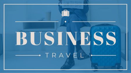 Businessman with Travelling Suitcase Title Design Template