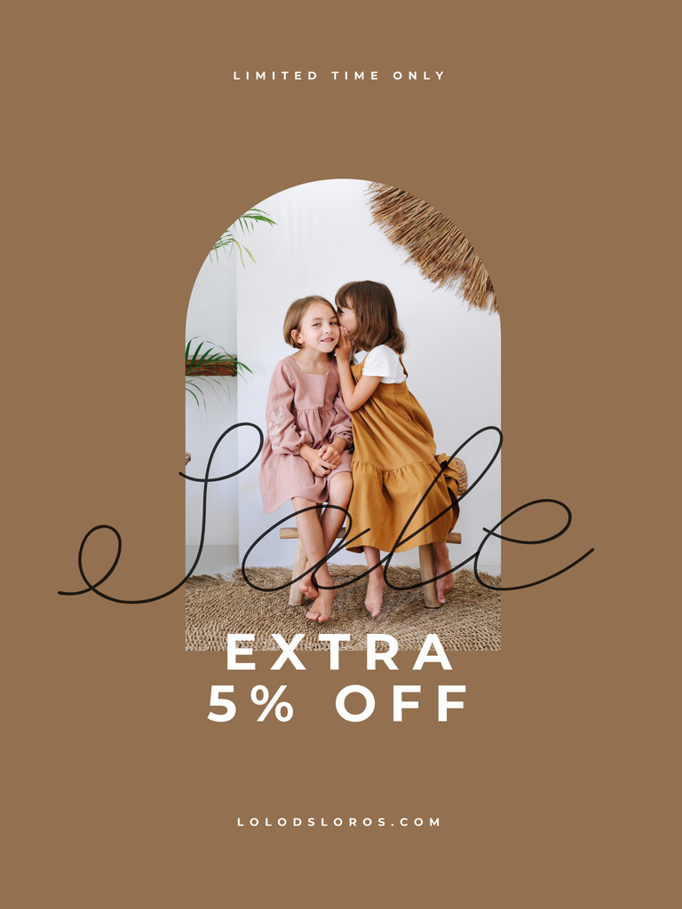 Comfy Clothing For Children With Discounts Poster USデザインテンプレート
