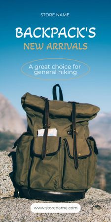 Hiking Backpacks Sale Offer Graphic Modelo de Design