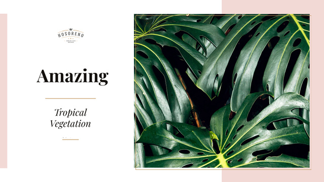 Tropical vegetation with Green Leaves Presentation Wide – шаблон для дизайна