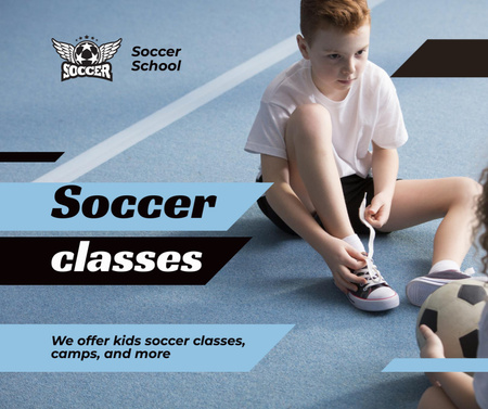 Template di design Soccer Classes for Kids Facebook