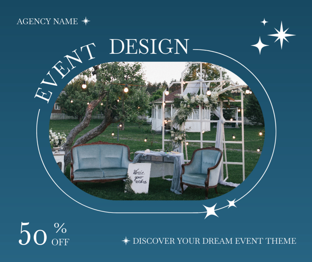 Designvorlage Event Design Services with Photo Zone für Facebook