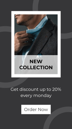Designvorlage Fashion Ad with Man in Elegant Suit für Instagram Story