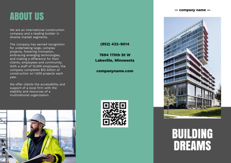 Construction Company Ad with a Confident Architect Brochure Tasarım Şablonu