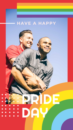Two men hugging on Pride Day Instagram Story Design Template