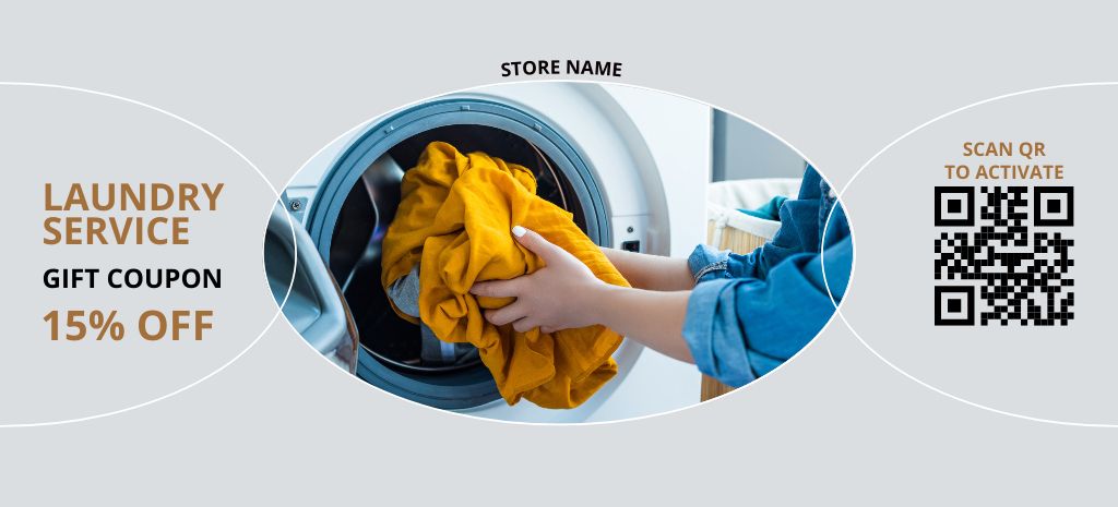 Get Laundry Discount Voucher Coupon 3.75x8.25in Šablona návrhu