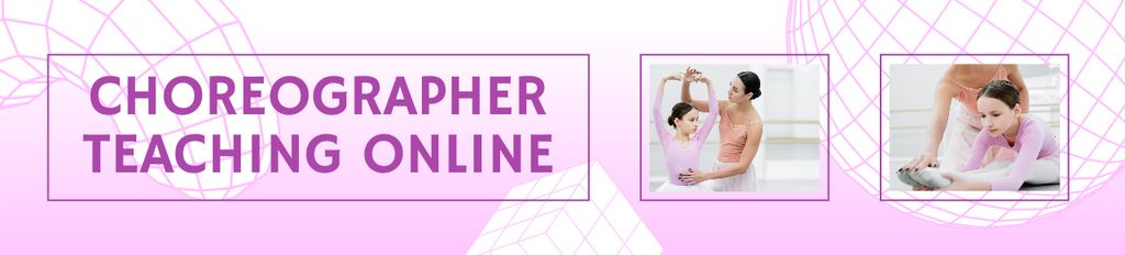 Online Ballet Teaching Ad Ebay Store Billboardデザインテンプレート