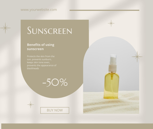 Designvorlage Sunscreen Oils Sale für Facebook
