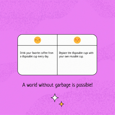 Designvorlage ökologischer lebensstil motivation mit emoji für Instagram