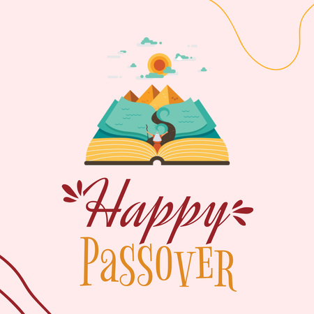 Congratulations on Passover with Image of Candlestick Instagram Design Template