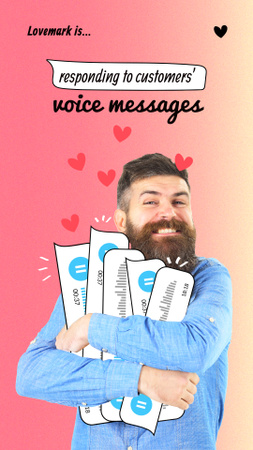 Funny Man holding Voice Messages Instagram Story Design Template