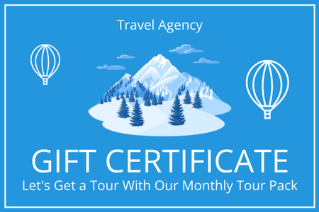 Monthly Tour Packs Discount Gift Certificate Design Template