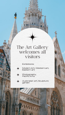 Ontwerpsjabloon van Instagram Video Story van Art Gallery Invitation
