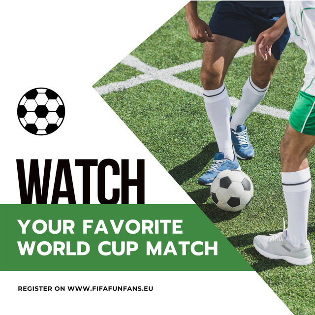 Soccer Match Announcement with Players on Field Animated Post Šablona návrhu