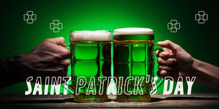 Template di design Happy St. Patrick's Day on Green Twitter