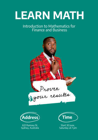 Designvorlage Math Courses Ad für Poster A3