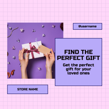 Plantilla de diseño de Oferta de combinación de regalo perfecta con imagen de caja de regalo Instagram 