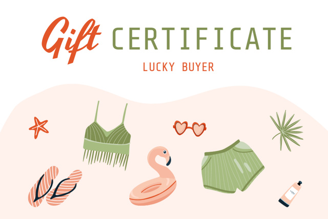 Ontwerpsjabloon van Gift Certificate van Summer Sale Voucher for Lucky Buyer