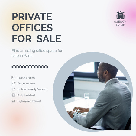 Find Perfect Offices for Sale in Paris  Instagram AD Design Template