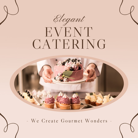 Designvorlage Dienstleistungen von Event-Catering mit leckeren Desserts für Instagram