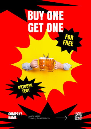 Outstanding Oktoberfest Special Offer With Beer A4 Design Template