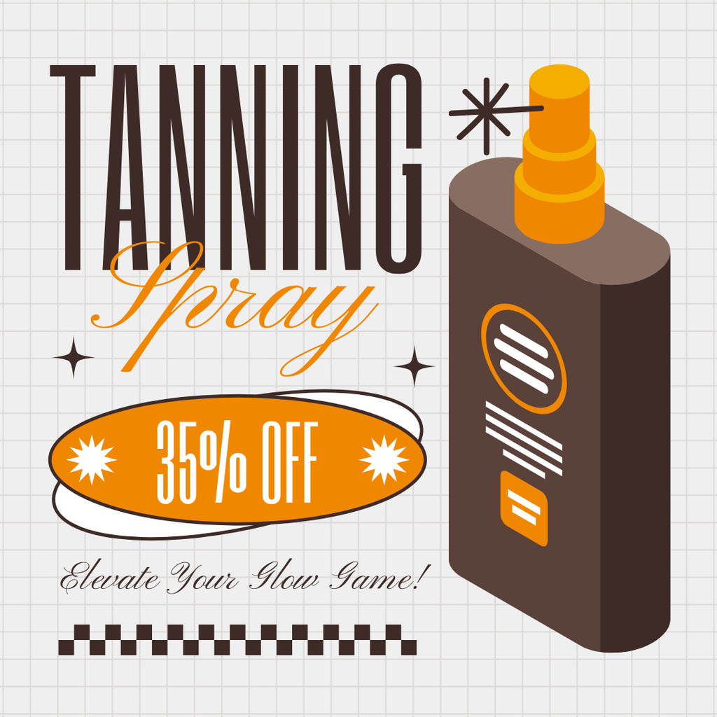 Designvorlage Discount on Hydrating Tanning Spray für Instagram AD