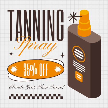 Discount on Hydrating Tanning Spray Instagram AD Design Template