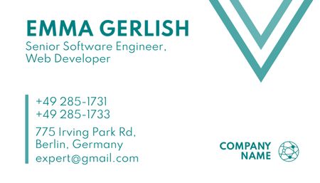 Services of Software Engineer and Web Developer Business Card US Design Template