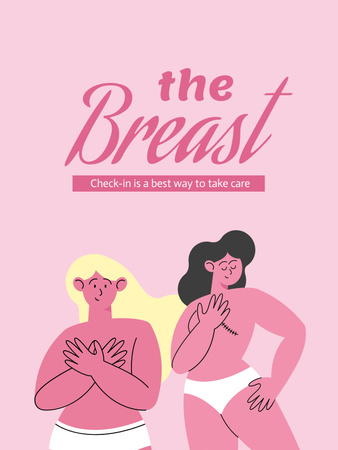 Motivação para o rastreio do cancro da mama Poster US Modelo de Design