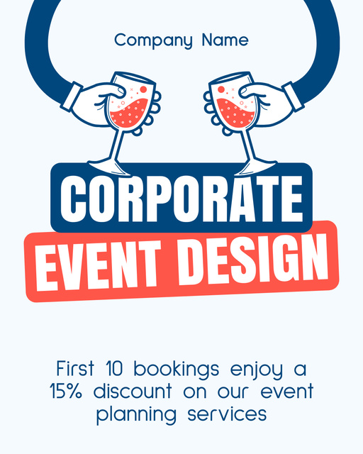 Ontwerpsjabloon van Instagram Post Vertical van Discount on Event Design Services for First Clients