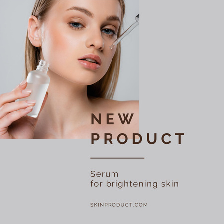Ontwerpsjabloon van Instagram van Reclame voor huidverhelderend serum