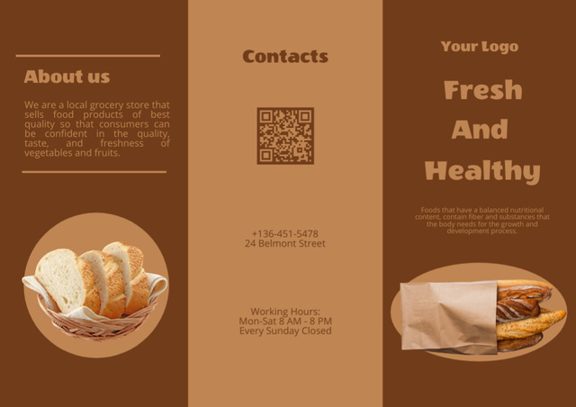 Template di design Crispy Pastry Offer at Bakery Brochure