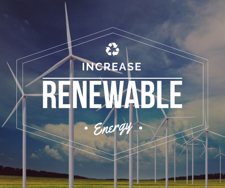 Renewable Energy Wind Turbines Farm Facebook Design Template