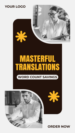 Modèle de visuel Offre de services de traductions qualifiées - Instagram Story