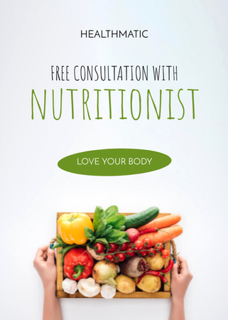 Nutritionist Services Offer with Vegetables Flayer Design Template
