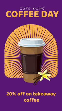 Designvorlage Takeaway Coffee Discount Offer für Instagram Story