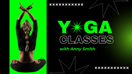 Yoga Classes With Woman Youtube Thumbnail Design Template