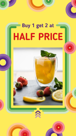 Summer Drink Offer with Berries Instagram Story Design Template
