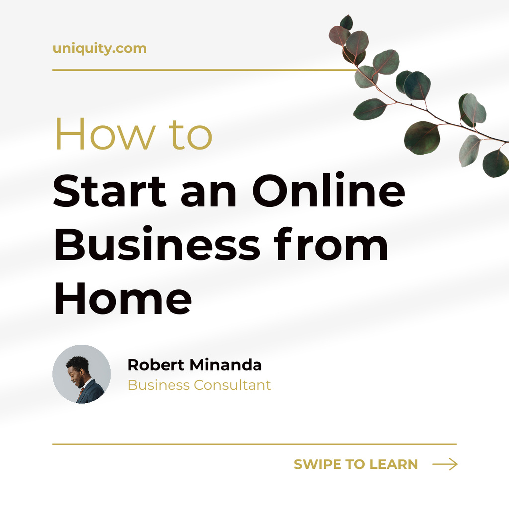 Tips How to Start Online Business from Home Instagramデザインテンプレート