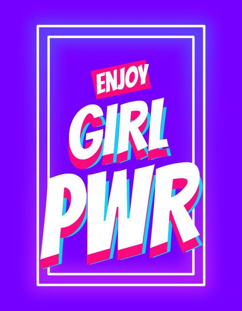 Plantilla de diseño de Enjoy the Girls Power T-Shirt 