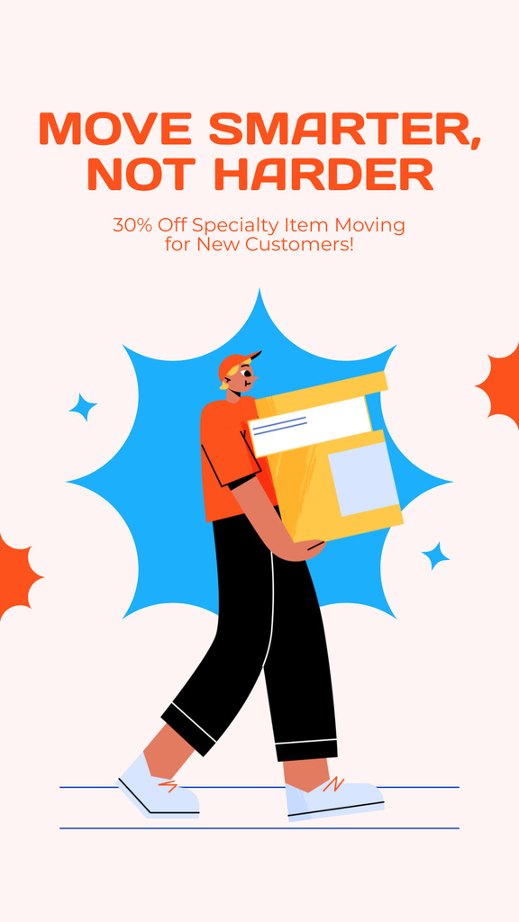 Moving Services with Illustration of Deliver Instagram Storyデザインテンプレート