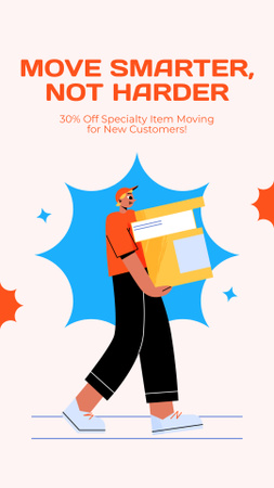 Moving Services with Illustration of Deliver Instagram Story Design Template