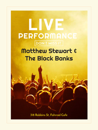 Live Performance announcement Crowd at Concert Poster US Design Template